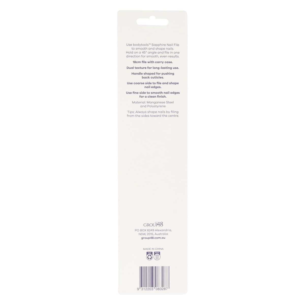 Thumbnail Bodytools Sapphire Nail File 18cm - 1 Pack