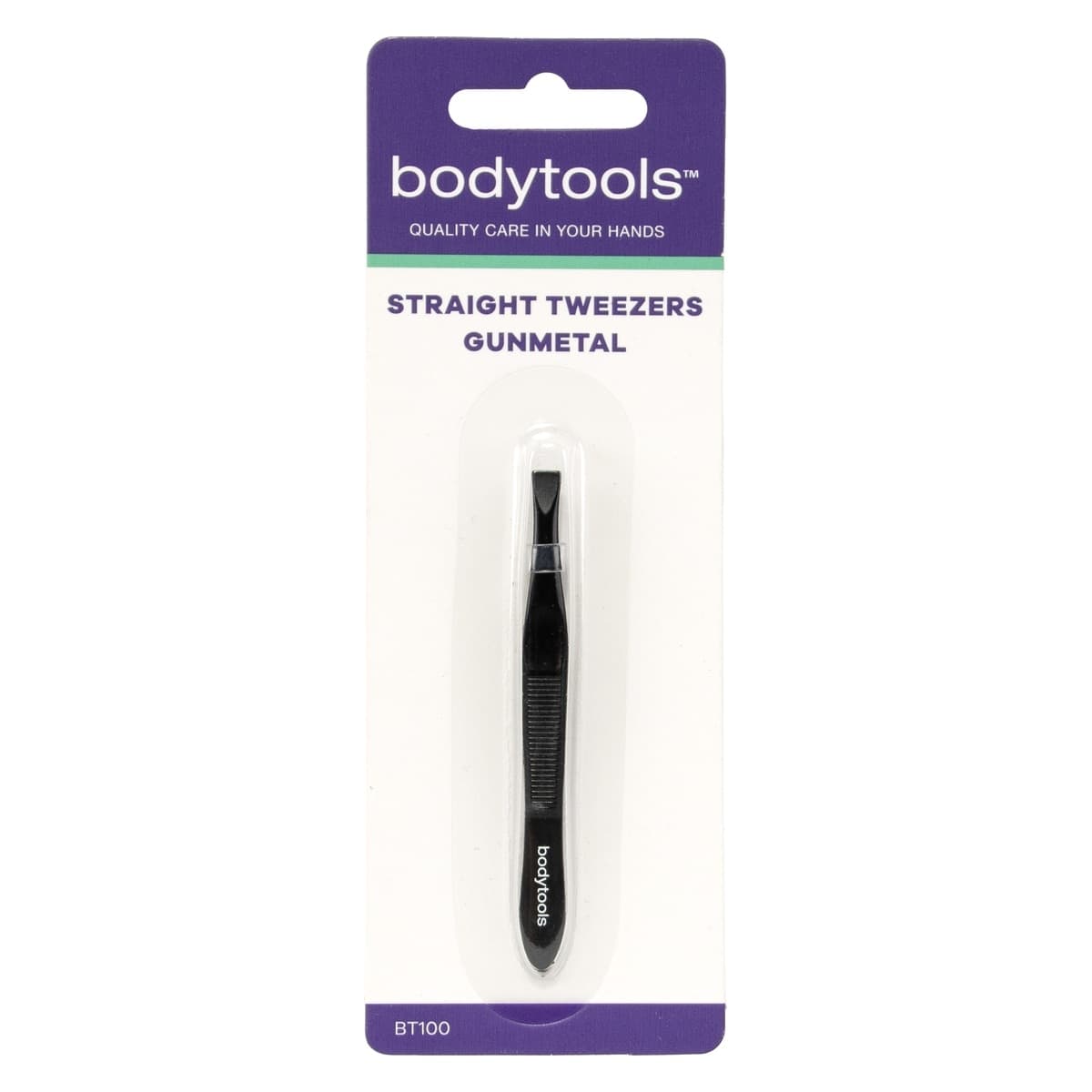 Thumbnail Bodytools Straight Tweezers Gunmental 1 Pack