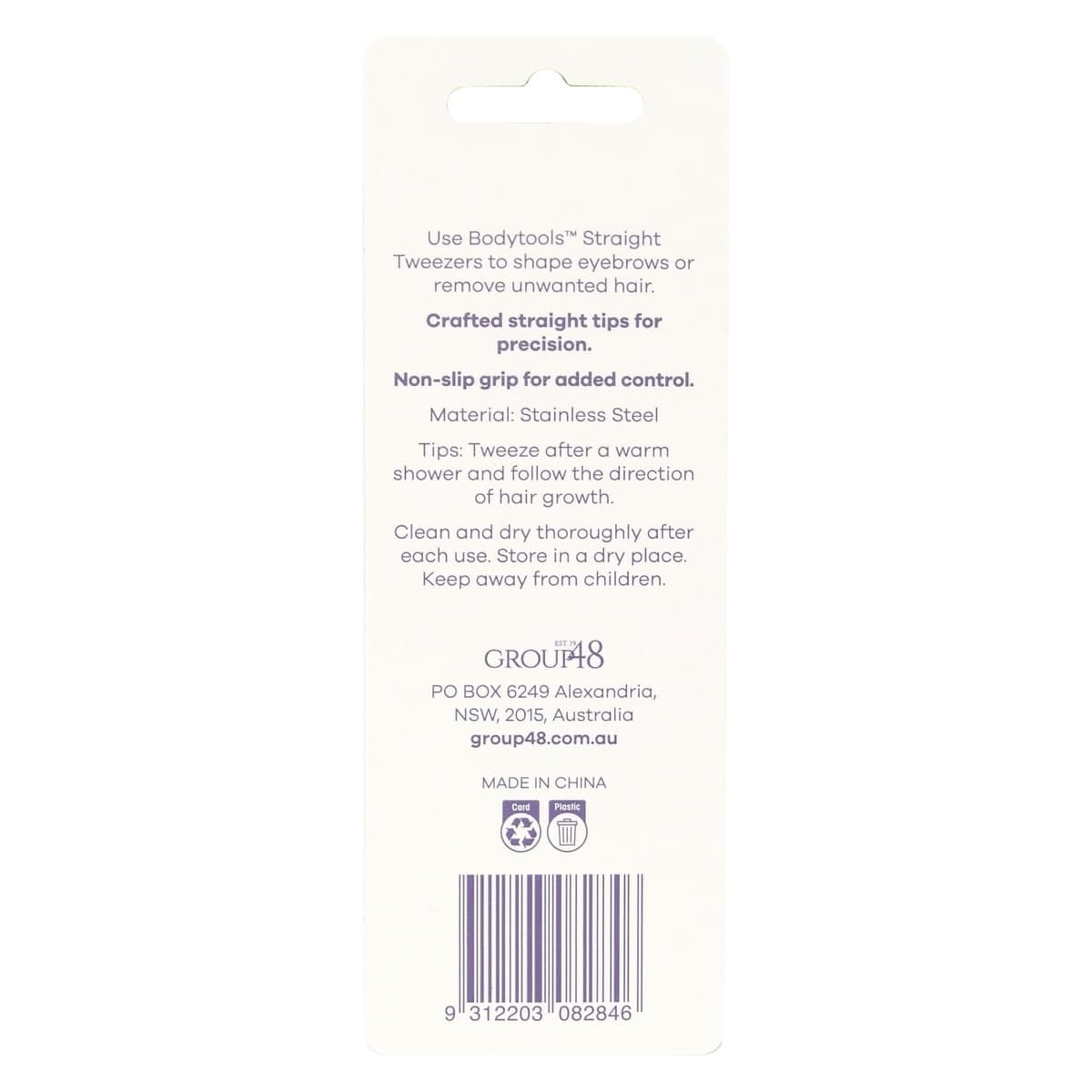 Thumbnail Bodytools Straight Tweezers Gunmental 1 Pack