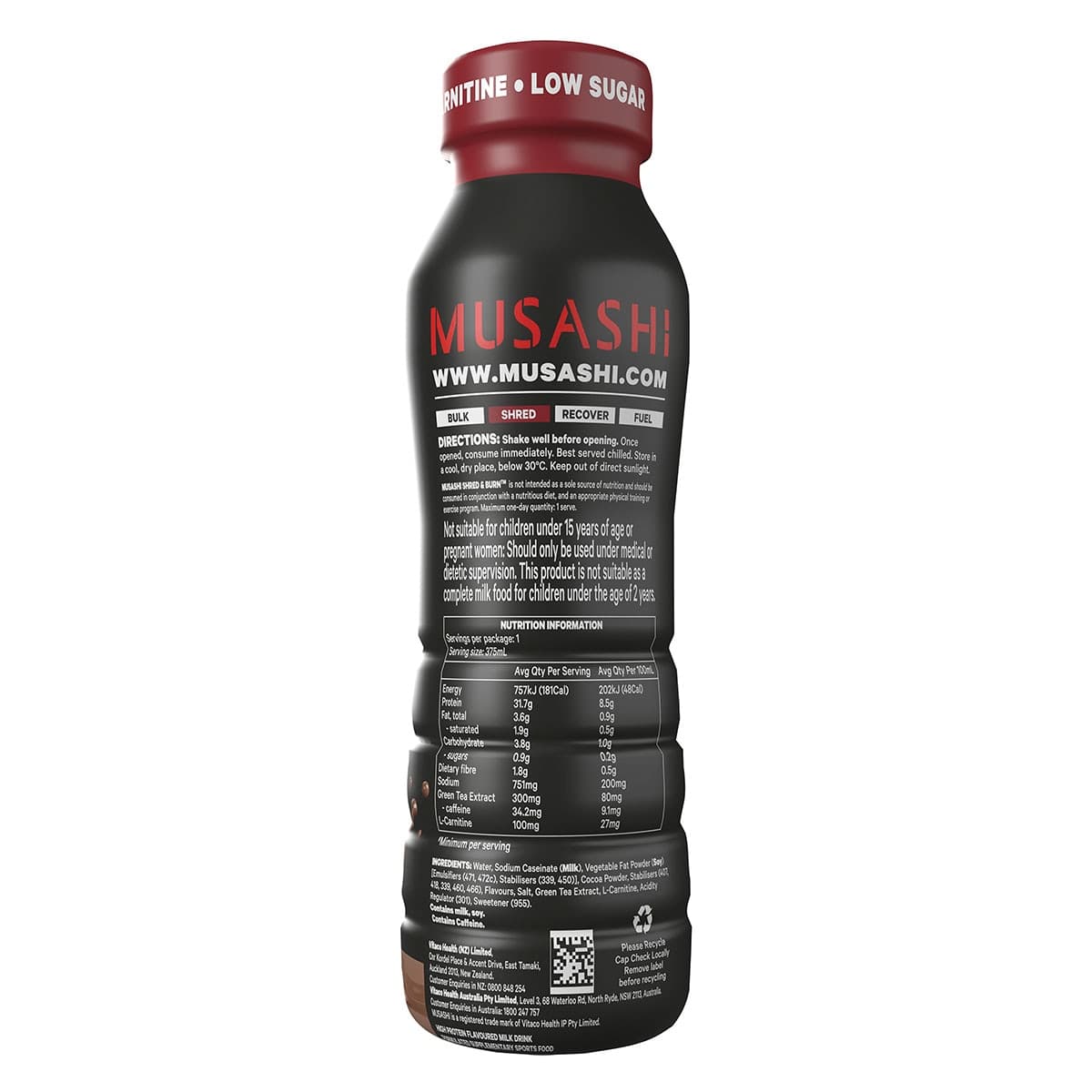 Thumbnail Musashi Shred And Burn Protein Shake Chocolate 375mL