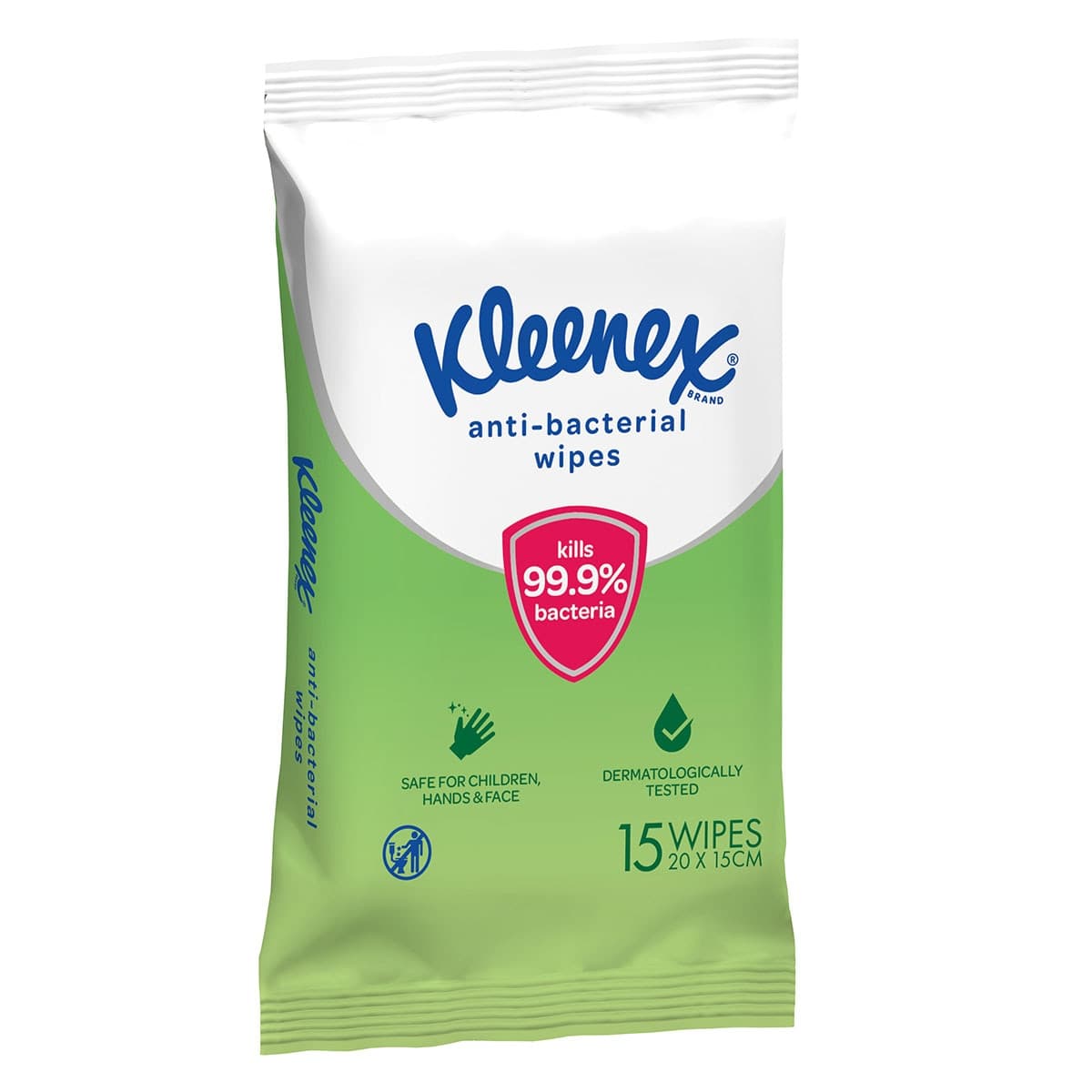 Thumbnail Kleenex Anti Bacterial Wet Wipes 15 Pack