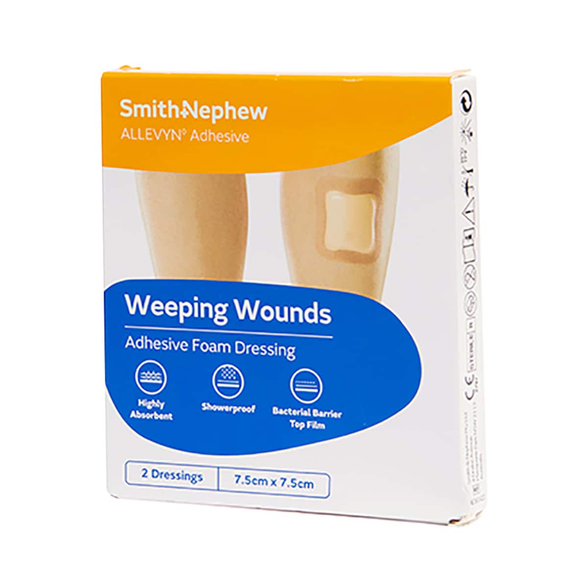 Thumbnail Allevyn Adhesive Foam Dressing 7.5cm x 7.5cm 2 Pack