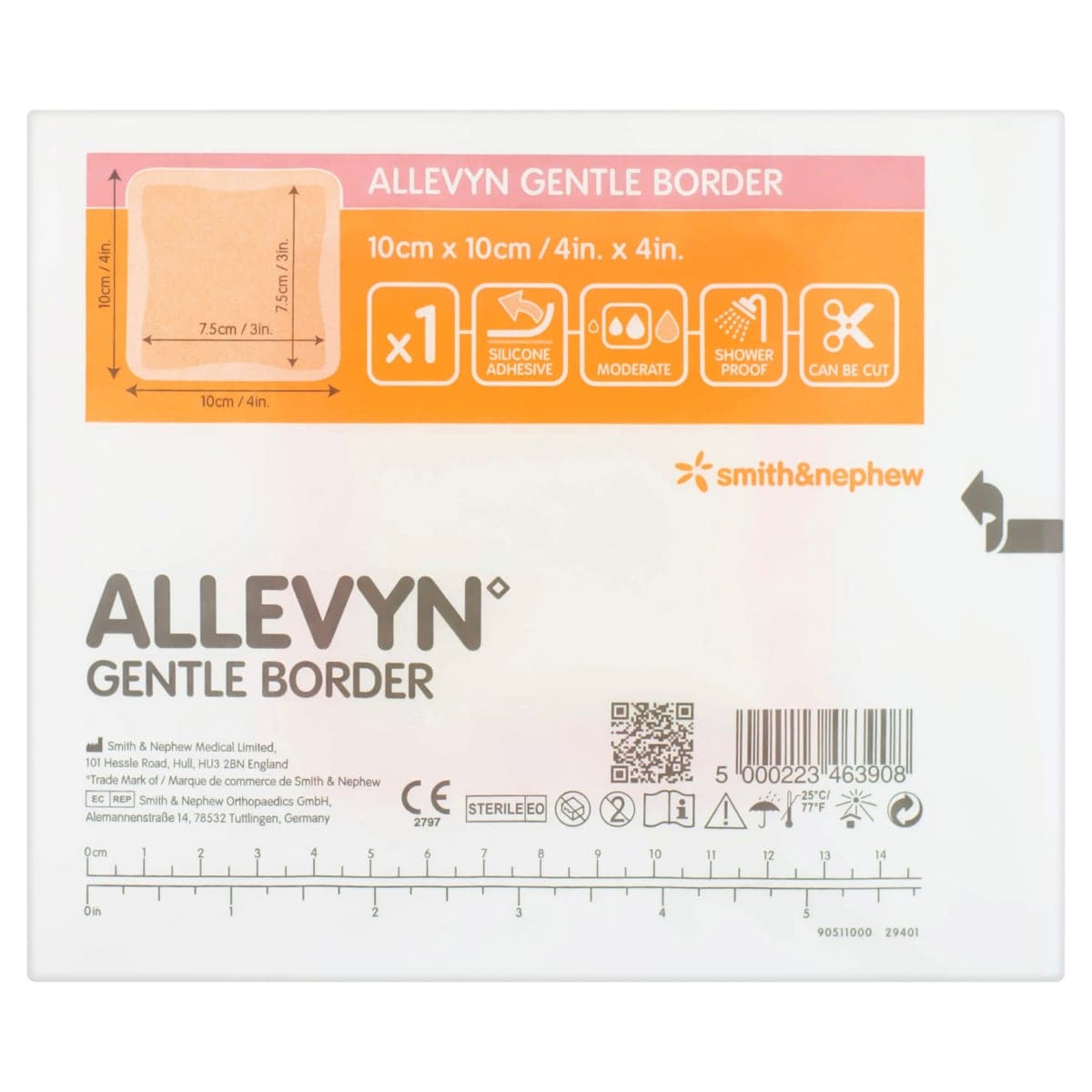 Thumbnail Allevyn Gentle Border 10cm x 10cm Foam Dressing Single