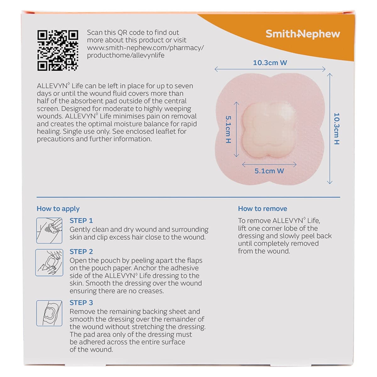 Thumbnail Allevyn Life 10.3cm Silicone Gel Adhesive Foam Dressing 2 Pack
