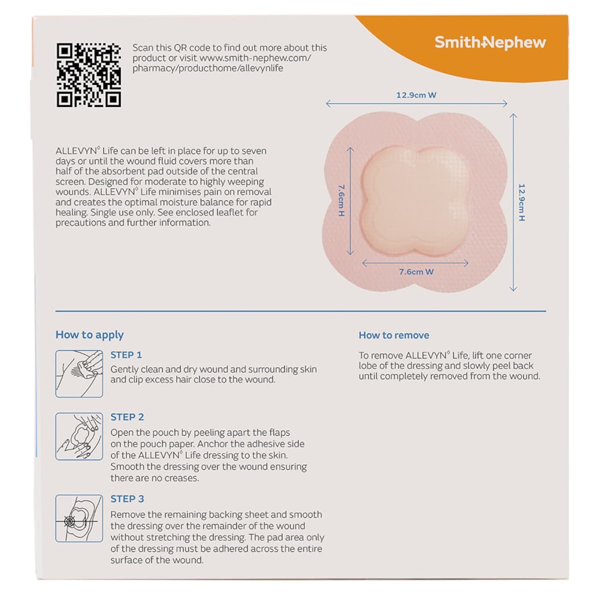 Thumbnail Allevyn Life 12.9cm Silicone Gel Adhesive Foam Dressing 2 Pack