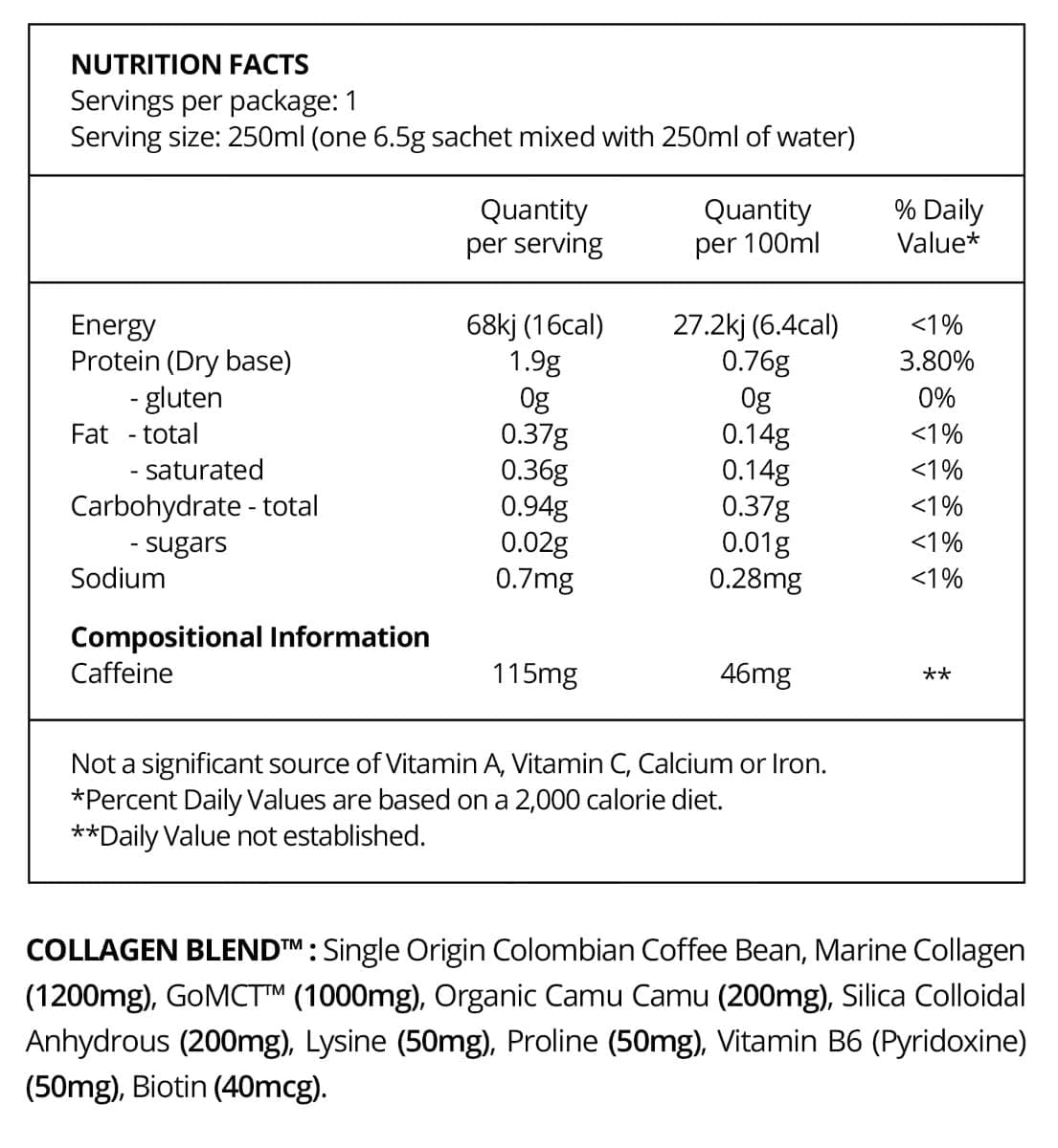 Thumbnail Beforeyouspeak Collagen Coffee Blend Unsweetened 30 x 6.5g