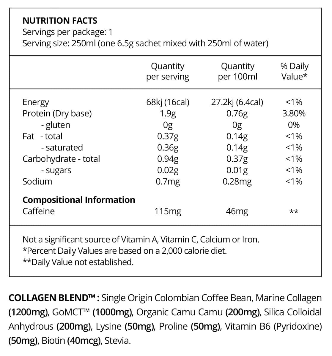 Thumbnail Beforeyouspeak Coffee Collagen Coffee Original 30 x 6.5g