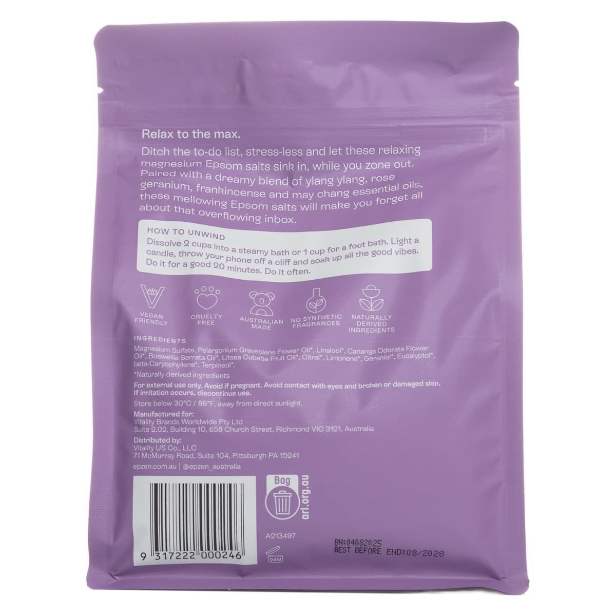 Thumbnail Epzen Relax Magnesium Bath Crystals 900g