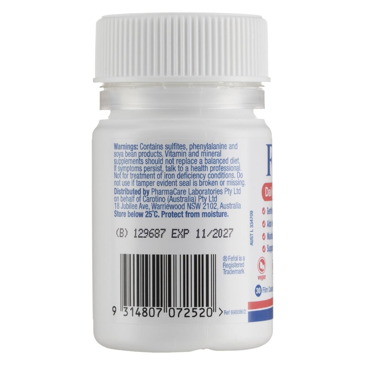 Thumbnail Fefol Daily Iron & Folic Acid 30 Tablets
