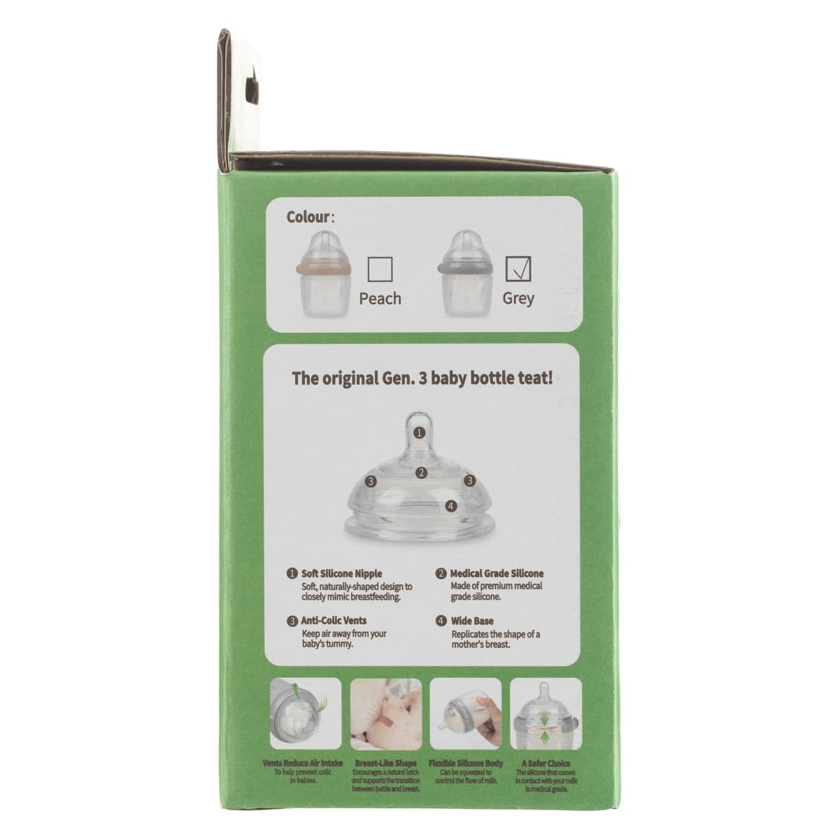 Thumbnail Haakaa Generation 3 Silicone Baby Bottle Grey 160ml