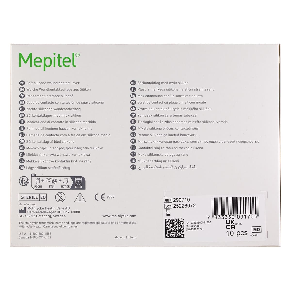 Thumbnail Mepitel Soft Silicone Wound Contact Layer 290710 7.5cm x 10cm 10 Pack