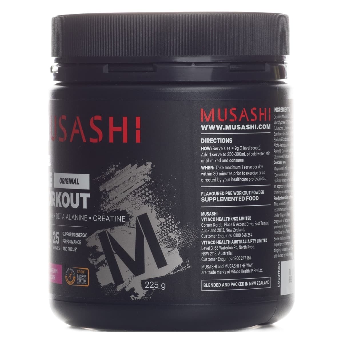 Thumbnail Musashi Pre Workout Watermelon 225g