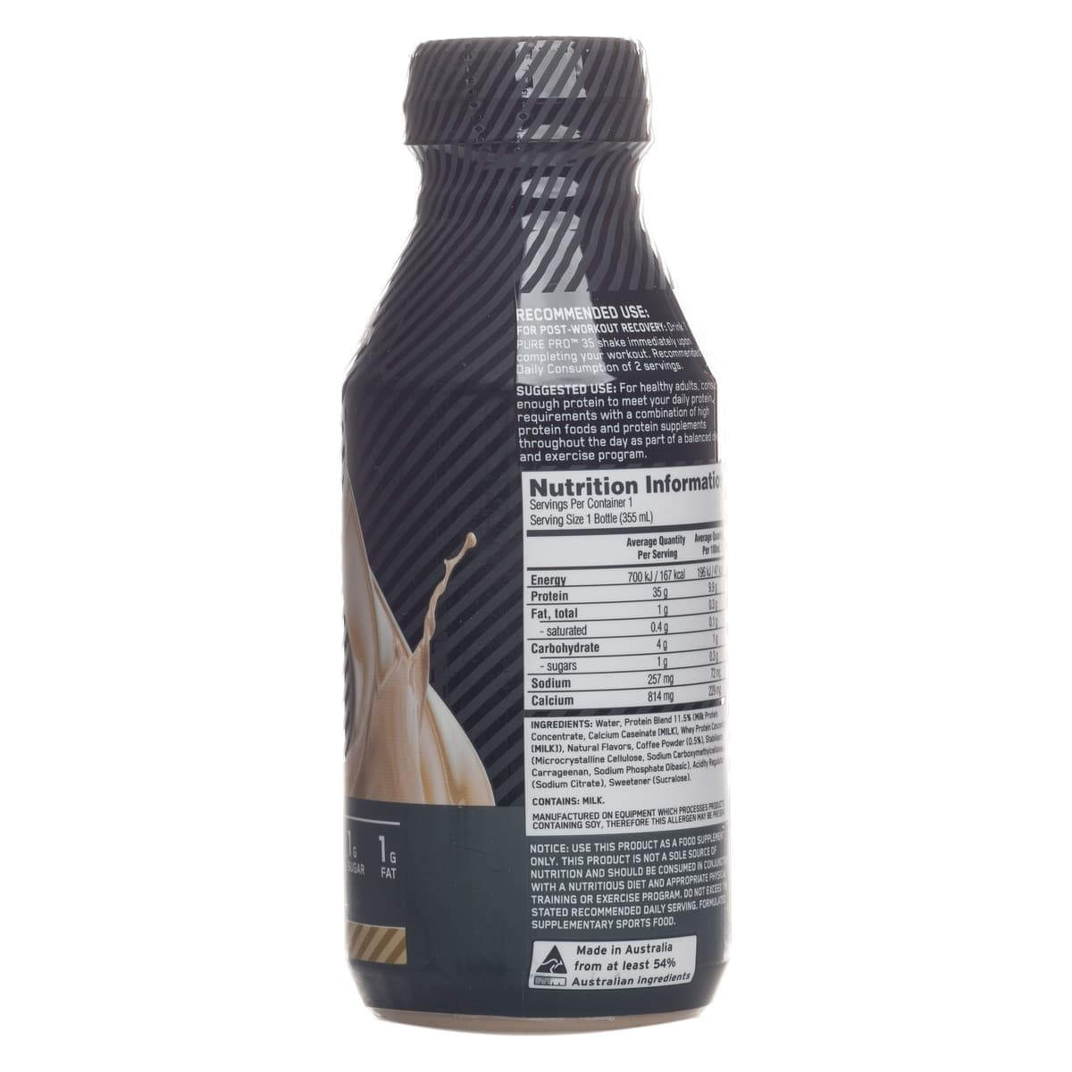 Thumbnail Optimum Nutrition Pure Pro 35 Protein Shake Coffee 355ml