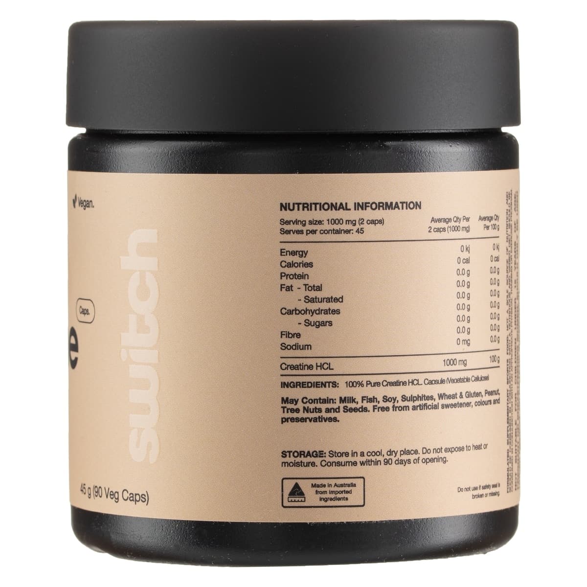 Thumbnail Switch Nutrition Creatine 100% Pure HCL 90 Capsules