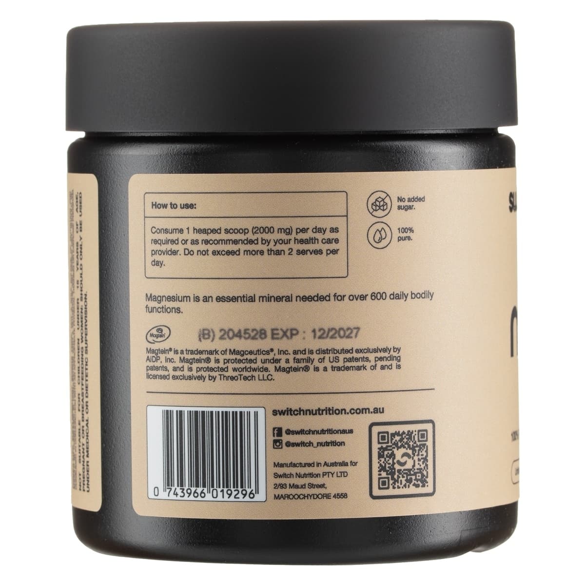 Thumbnail Switch Nutrition Mag3 100% Pure Magnesium L-Threonate Powder 60g