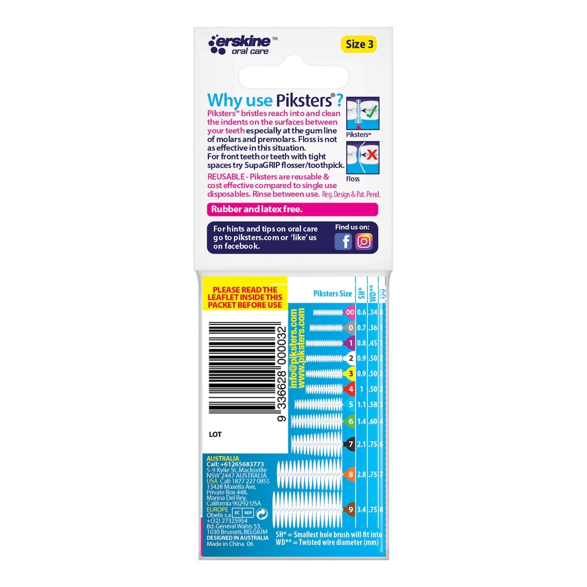 Thumbnail Piksters Interdental Brushes Size 3 Yellow 10 Pack