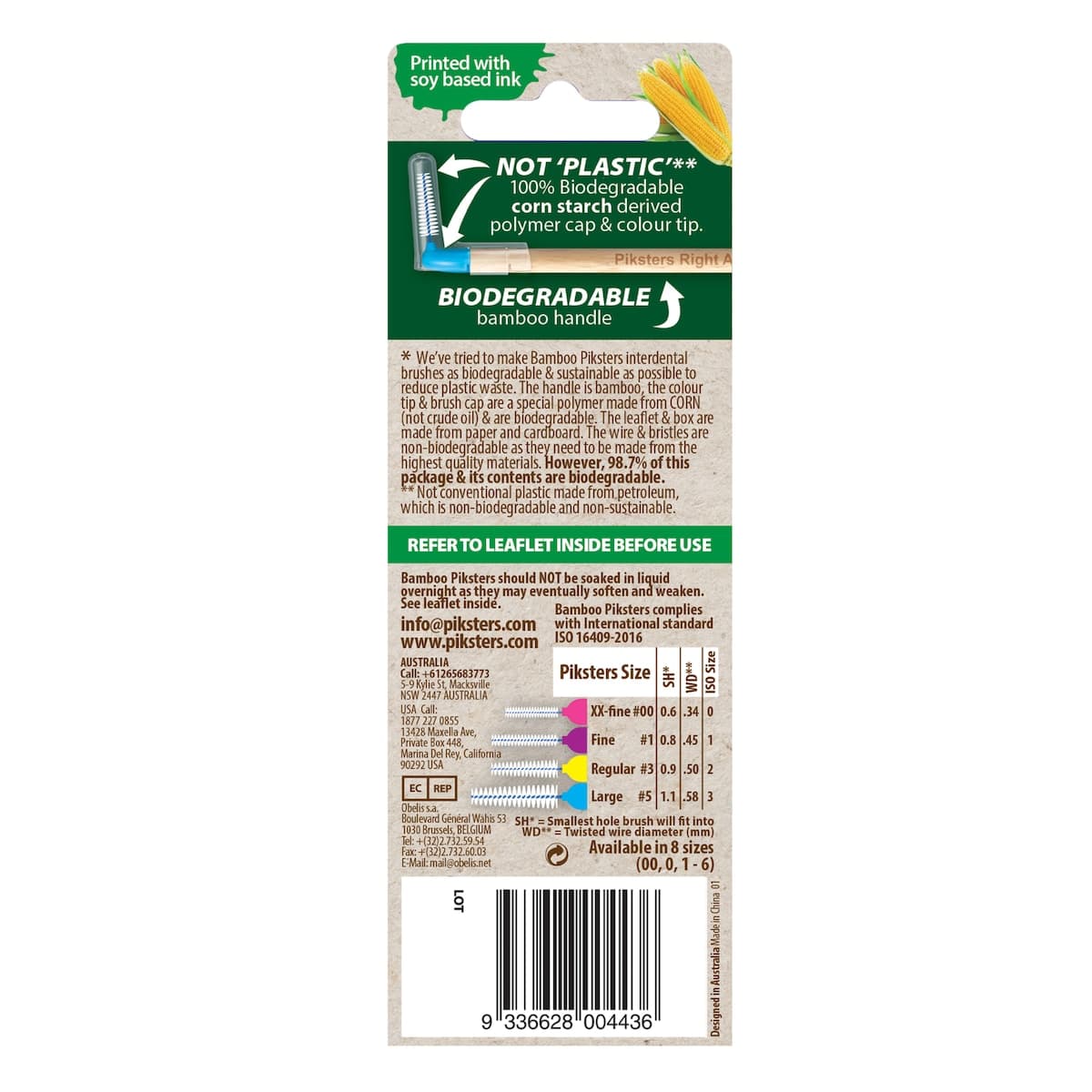 Thumbnail Piksters Bamboo Right Angle Intertendental Brush Size 5 Blue 6 Pack