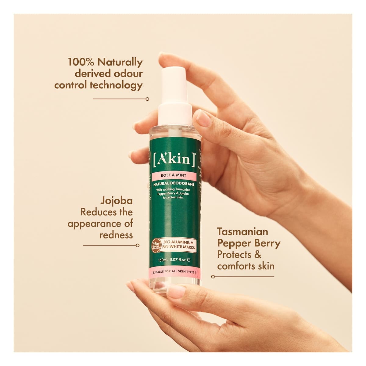 Thumbnail A'kin Rose & Mint Deodorant Spray 150ml
