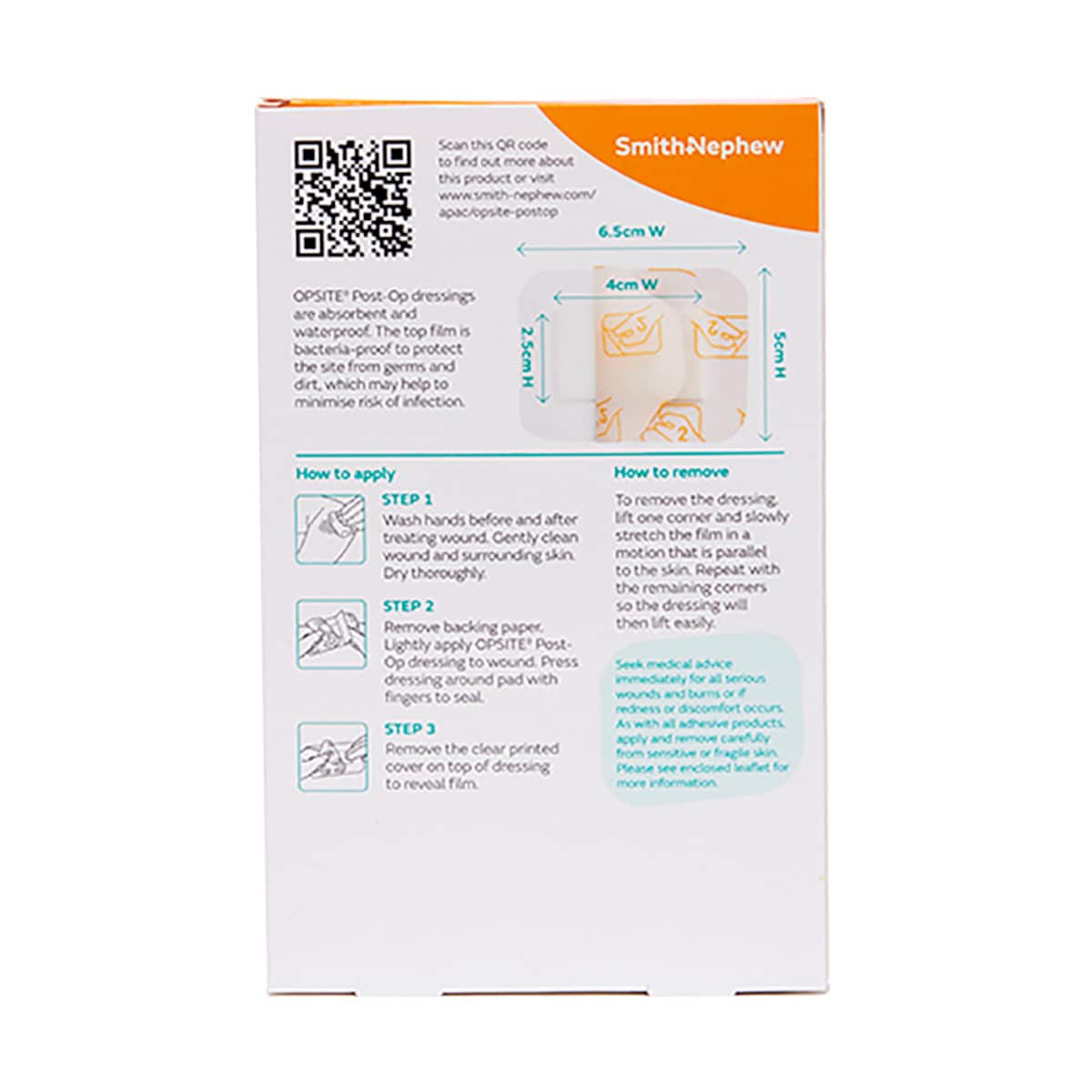 Thumbnail Opsite Post-Op Waterproof Dressing 6.5cm X 5cm 5 Pack