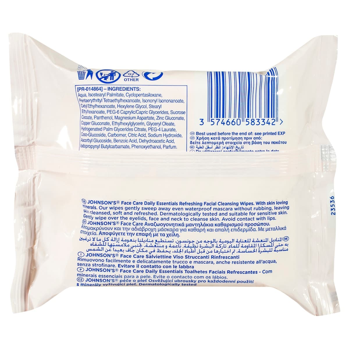 Thumbnail Johnsons Refreshing Facial Cleansing Wipes for Normal Skin 25 Pack