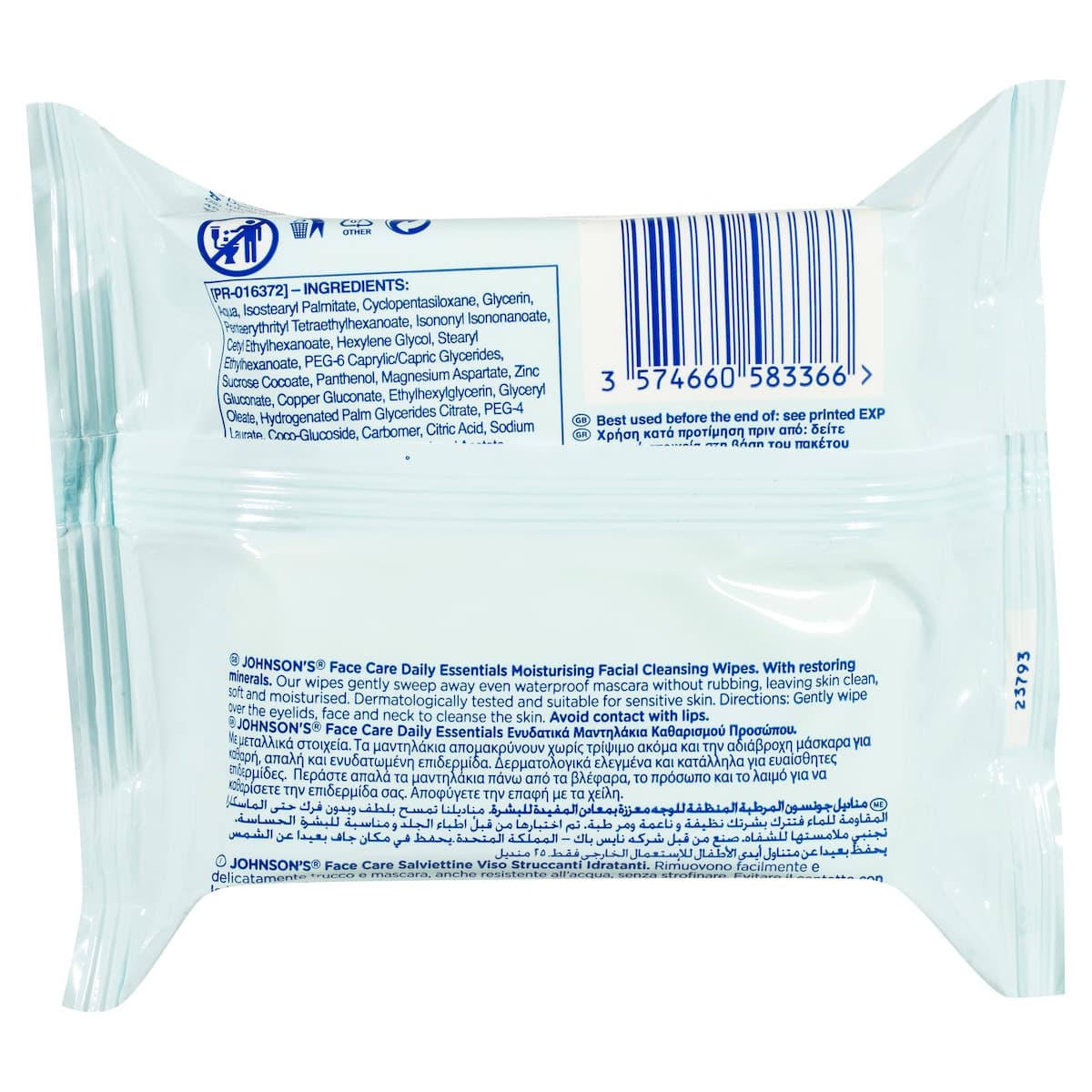 Thumbnail Johnsons Moisturising Facial Cleansing Wipes for Dry Skin 25 Pack