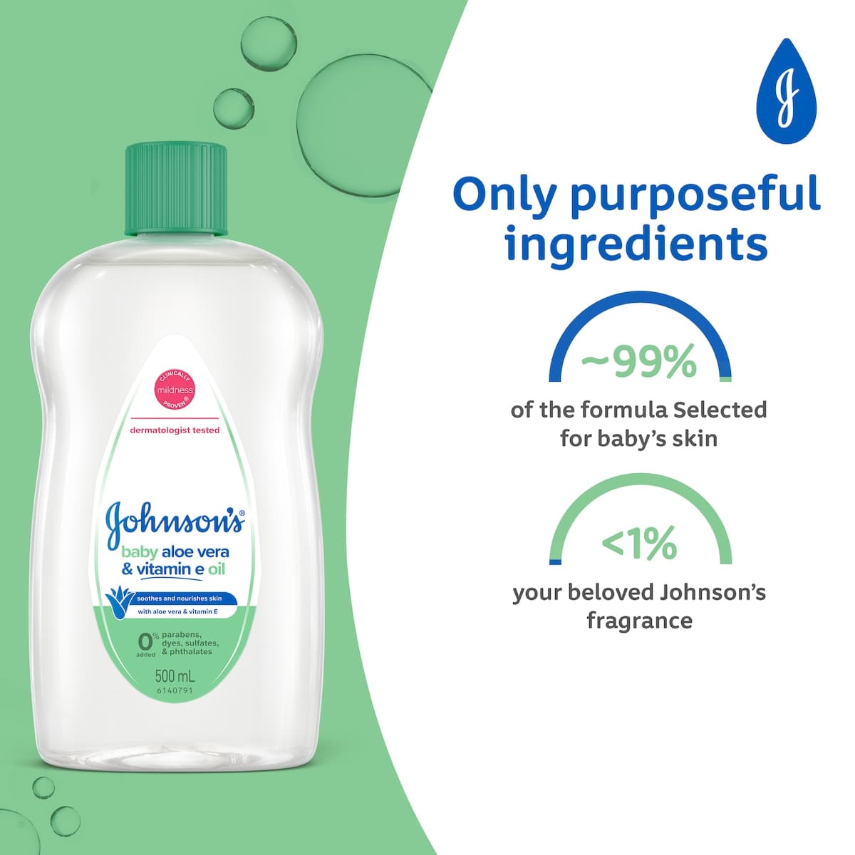 Thumbnail Johnsons Baby Oil Aloe Vera & Vitamin E 500ml