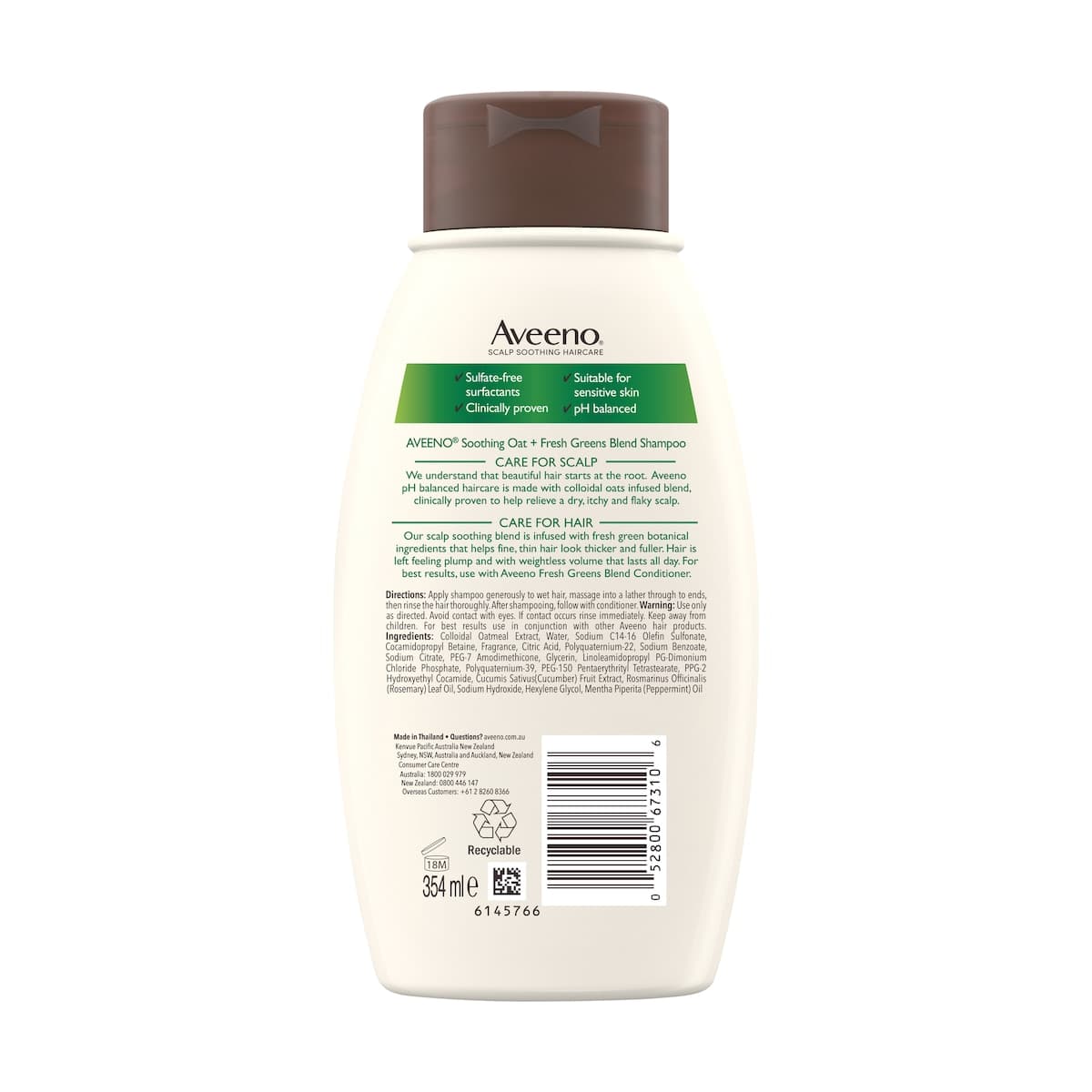 Thumbnail Aveeno Fresh Greens Blend Natural Volumising Shampoo 354ml 