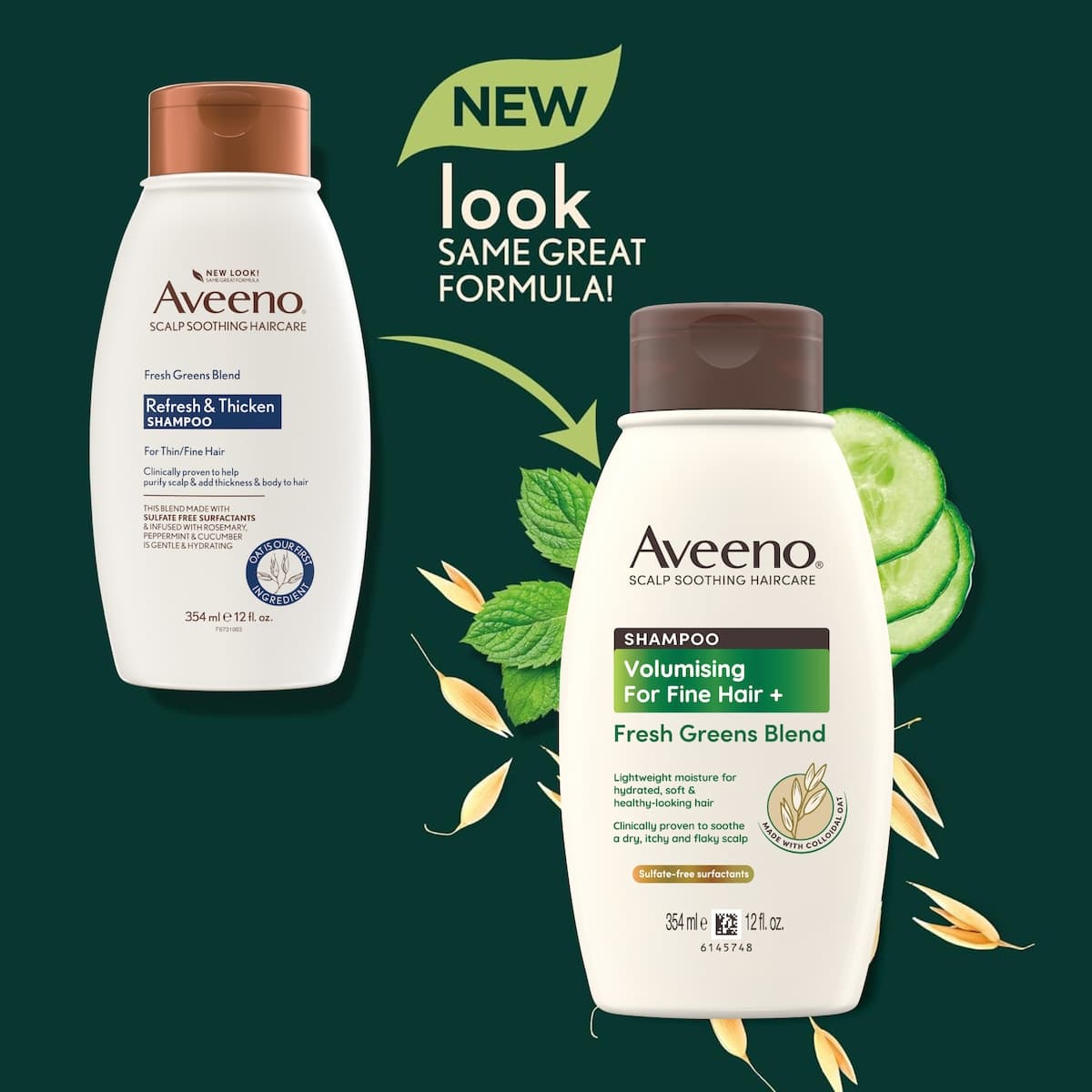 Thumbnail Aveeno Fresh Greens Blend Natural Volumising Shampoo 354ml 
