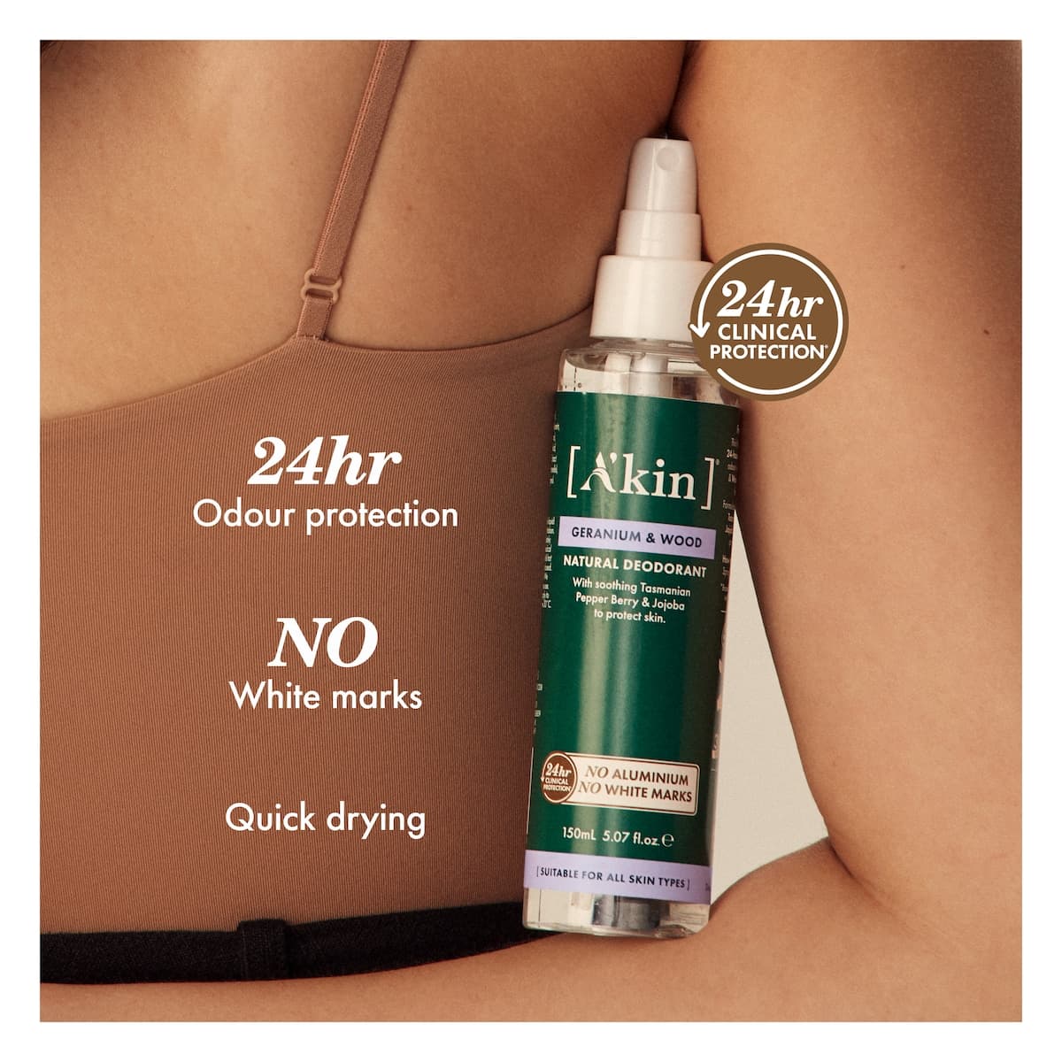 Thumbnail A'kin Geranium & Wood Deodorant Spray 150ml
