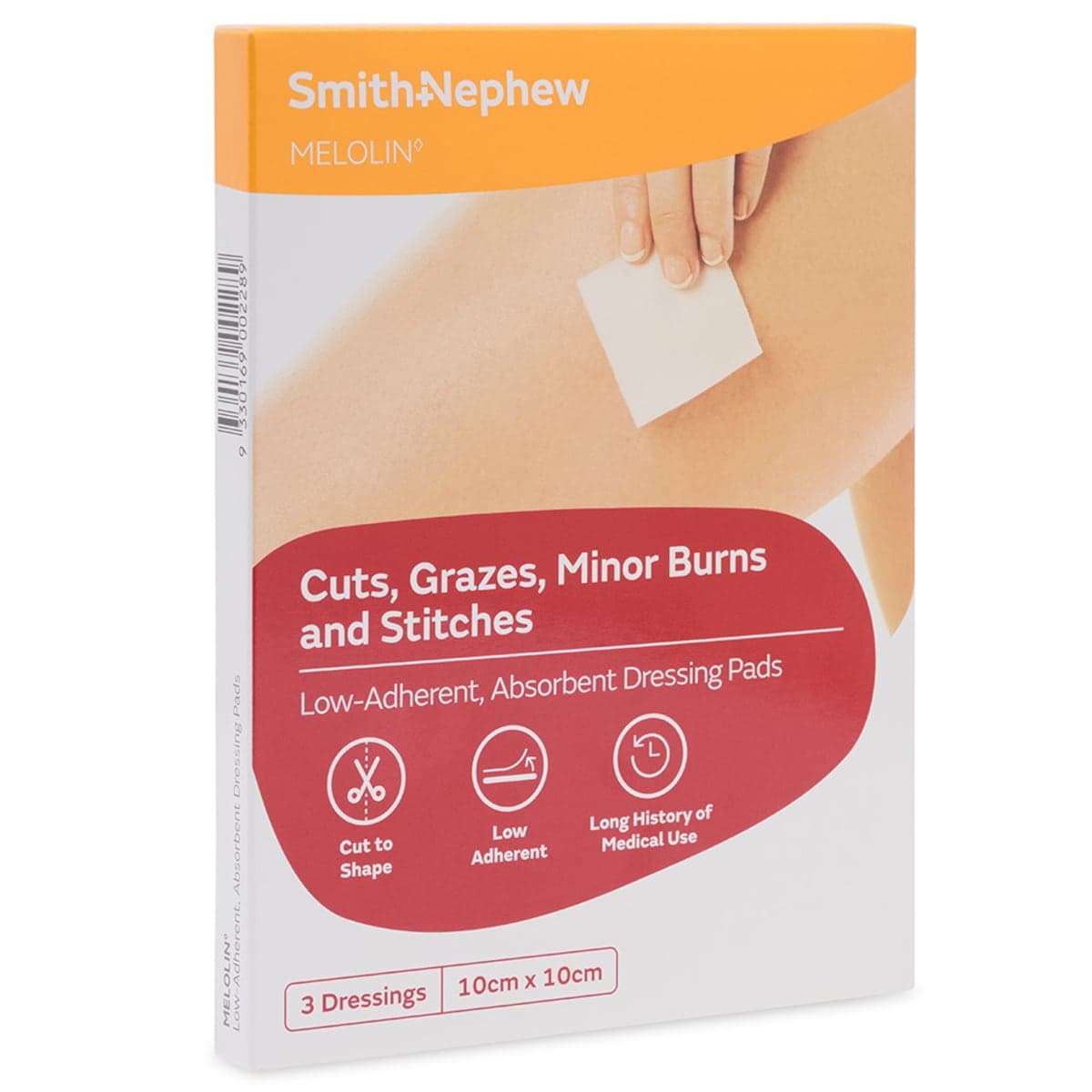Thumbnail Melolin Absorbent Wound Dressing 10cm x 10cm 3 Pack