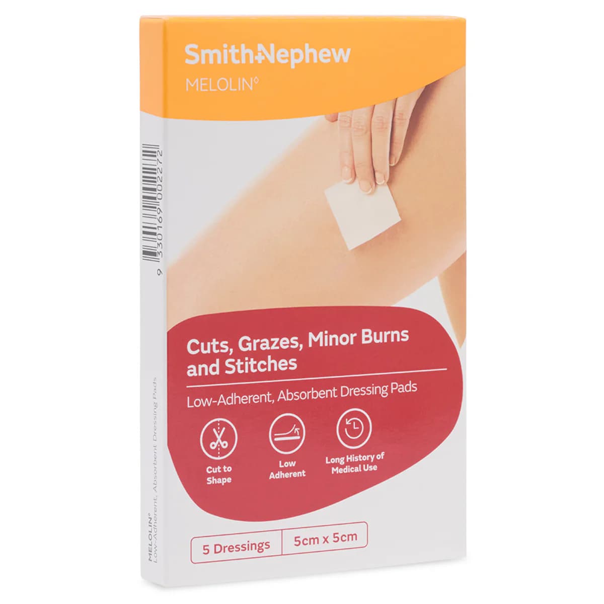 Thumbnail Melolin Absorbent Wound Dressing 5cm x 5cm 5 Pack