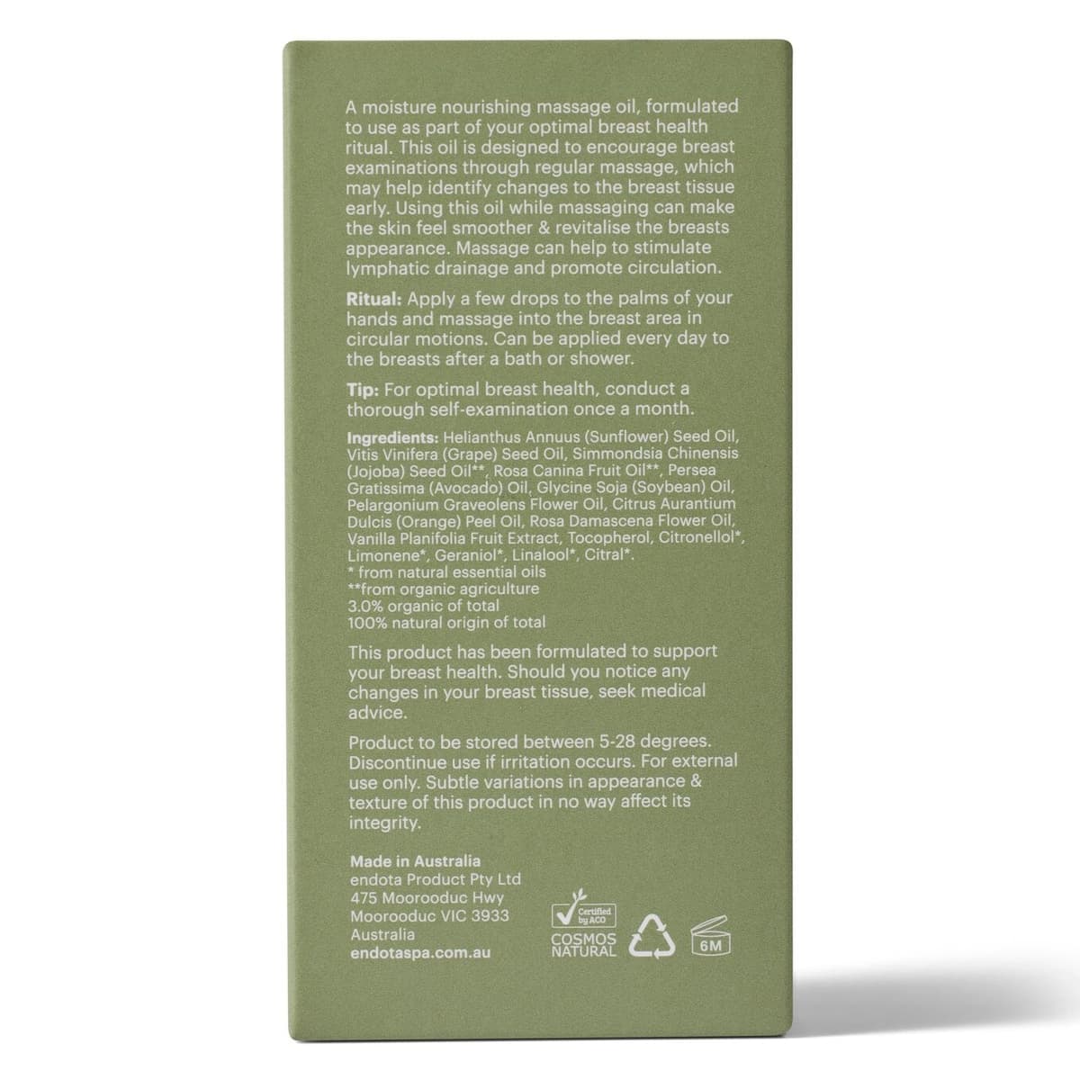 Thumbnail Endota Organics Breast Oil 50ml
