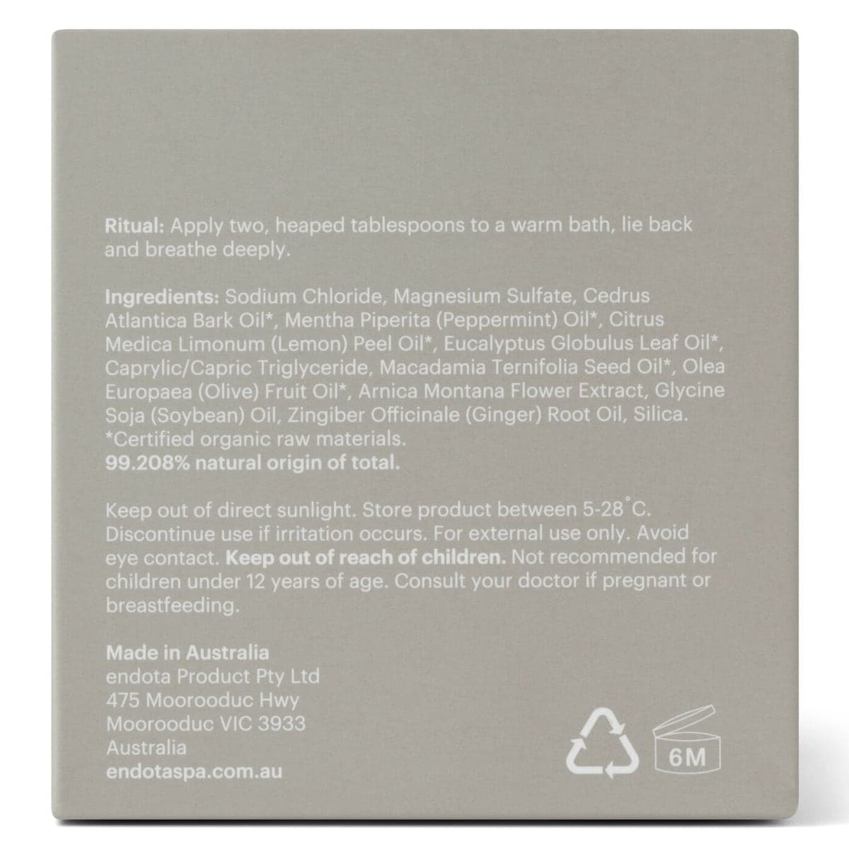 Thumbnail Endota Rest & Restore Mint & Macadamia Recovery Bath 300g