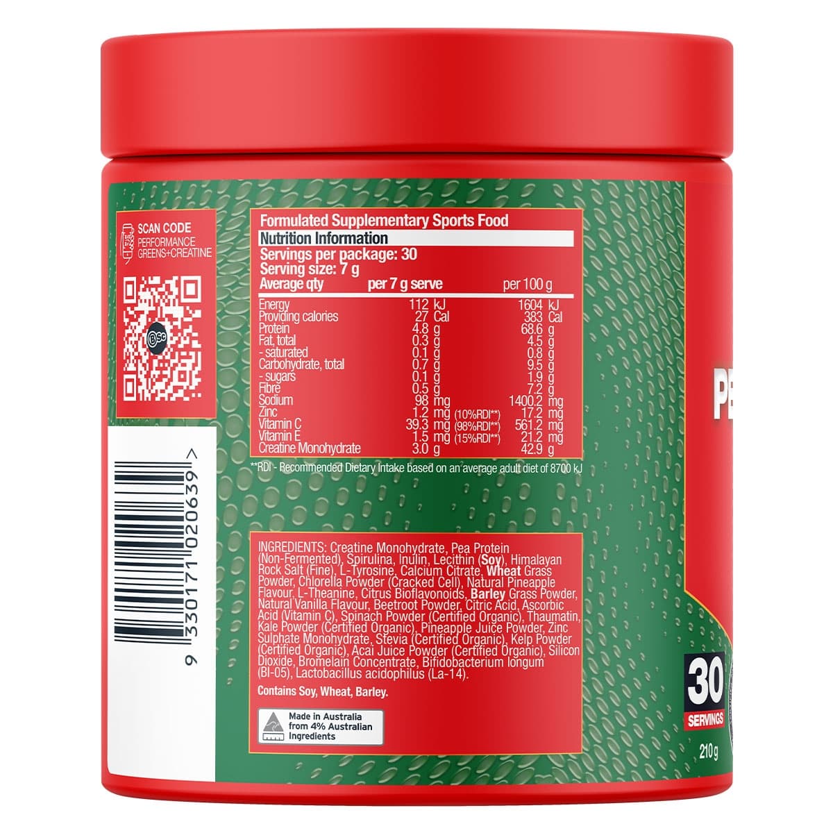 Thumbnail BSc Performance Greens + Creatine Tropical 210g