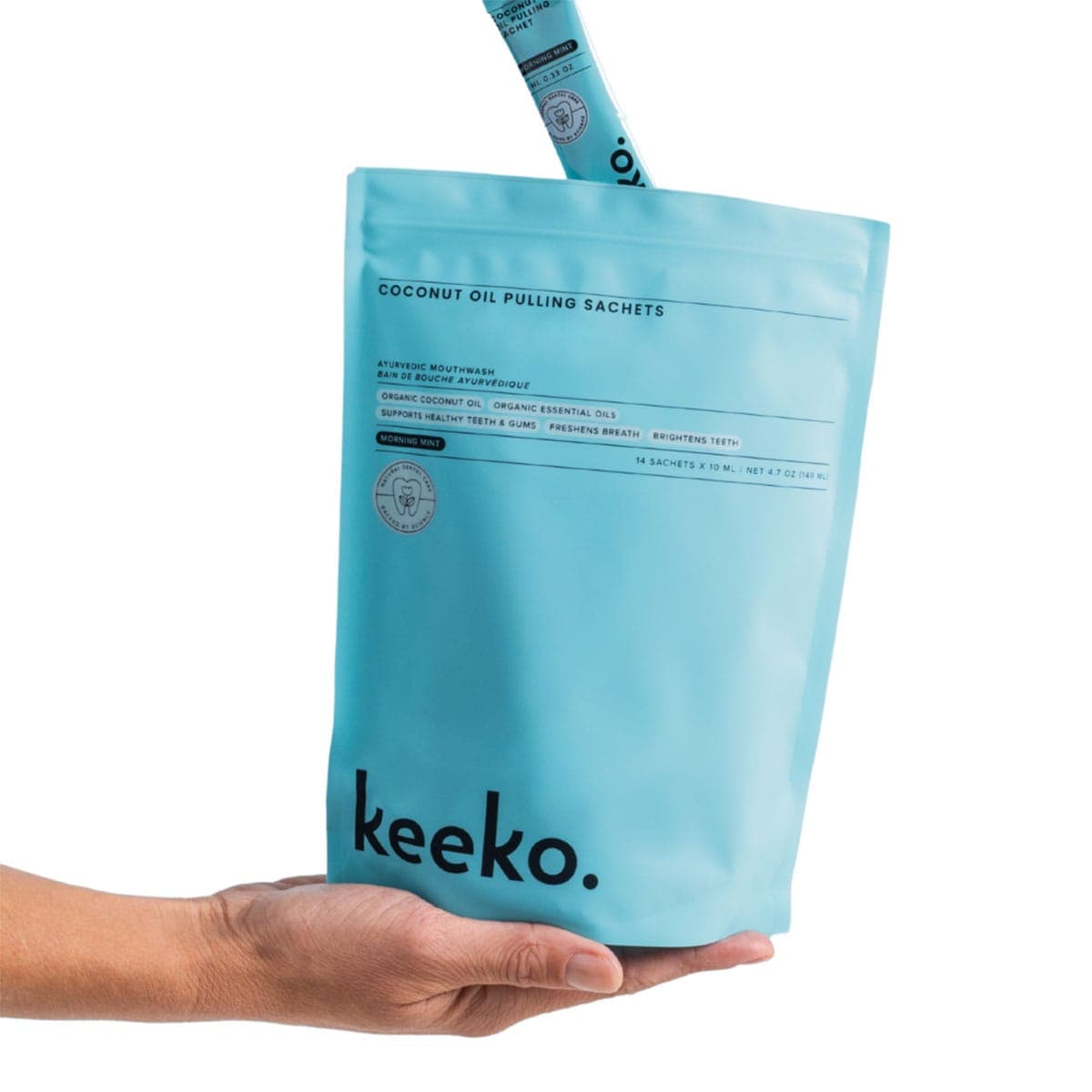 Thumbnail Keeko Morning Mint Oil Pulling Mouthwash 14 x 10ml Sachets