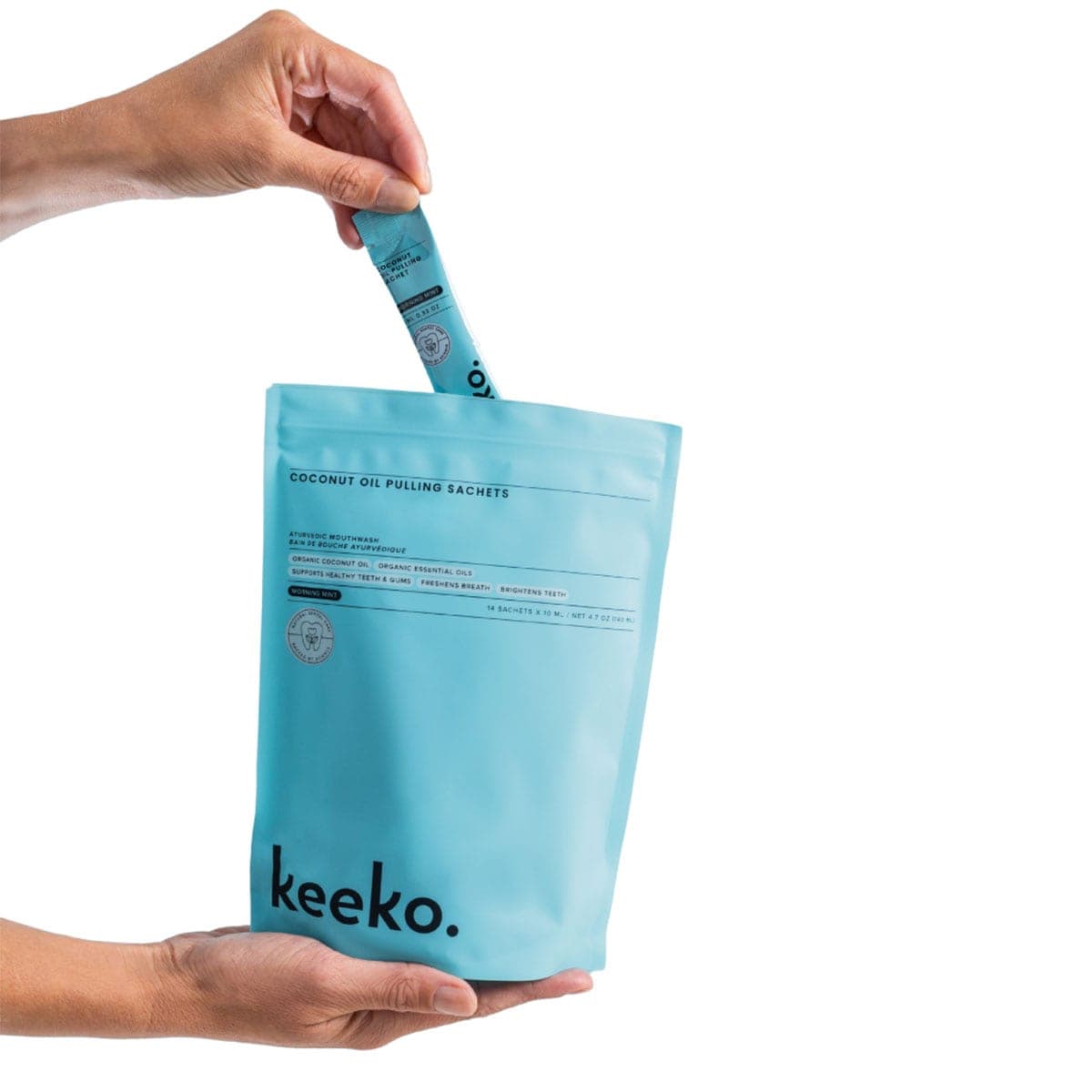 Thumbnail Keeko Morning Mint Oil Pulling Mouthwash 14 x 10ml Sachets