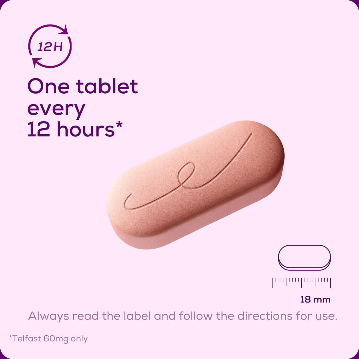 Thumbnail Telfast Allergy & Hayfever Relief 60mg 20 Tablets