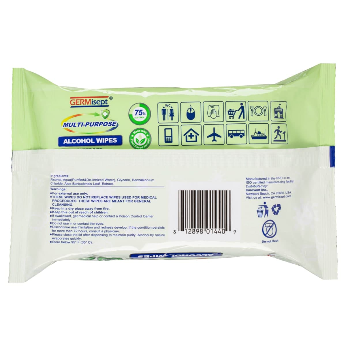 Thumbnail GermiSept Multi-Purpose Alcohol Wipes 50 Pack