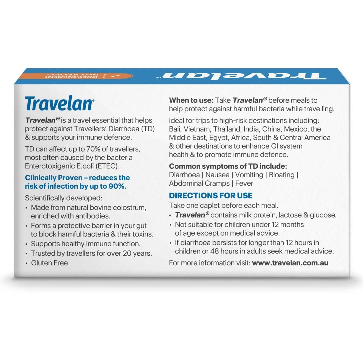 Thumbnail Travelan Travellers Diarrhoea Relief 30 Caplets