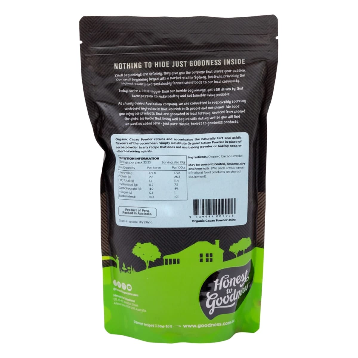 Thumbnail Honest to Goodness Organic Cacao Powder 350g