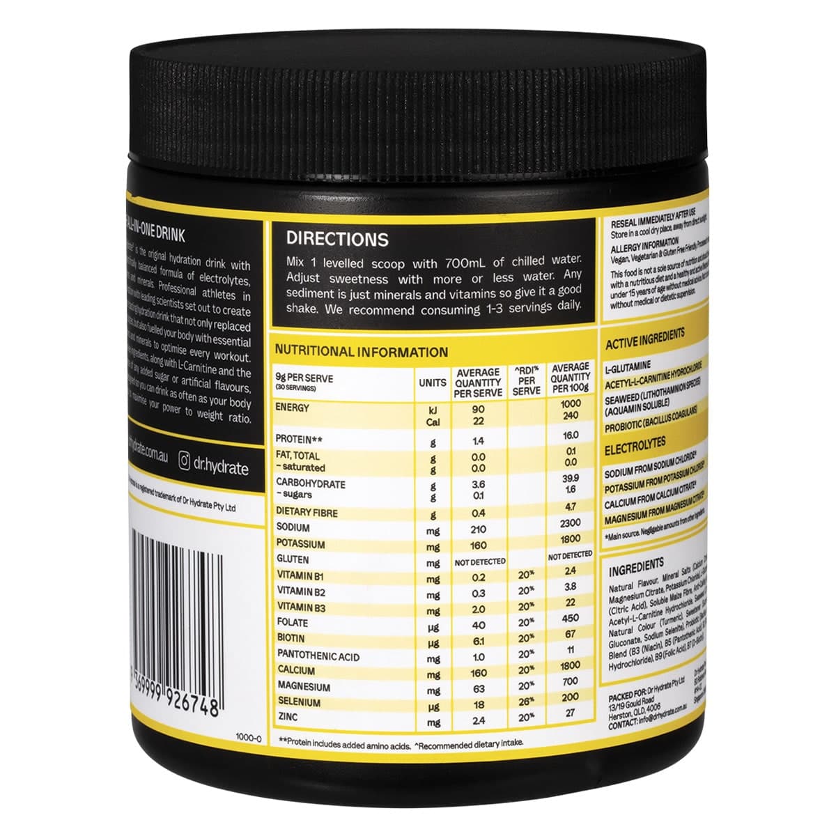Thumbnail Dr. Hydrate All-In-One Hydration Drink Powder Pineapple 270g