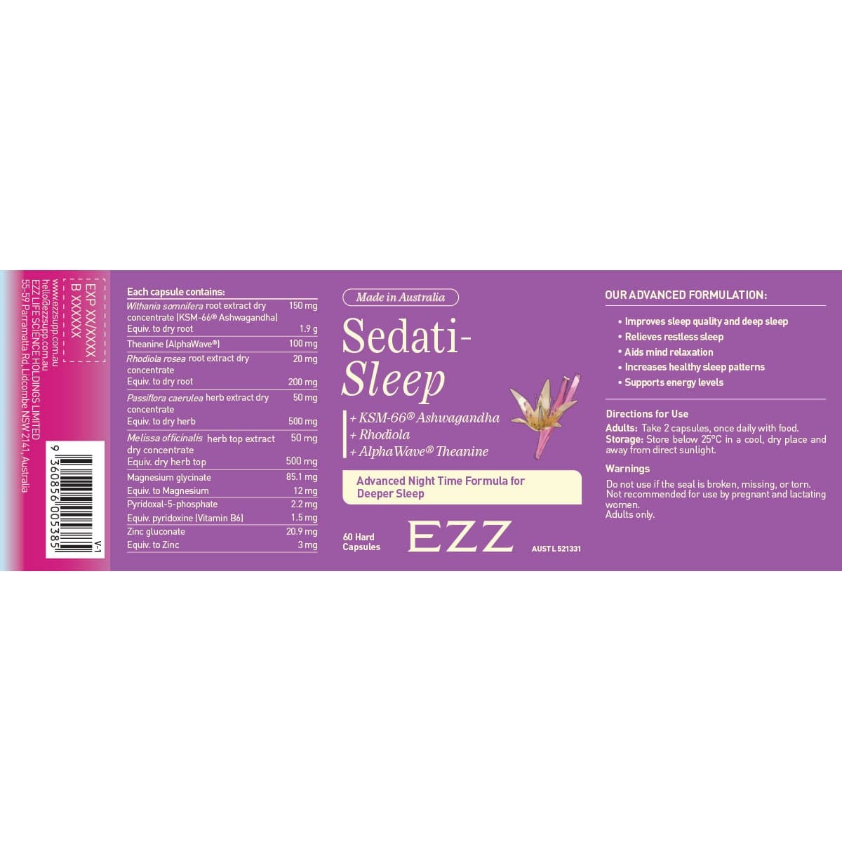 Thumbnail EZZ Sedati-Sleep 60 Capsules