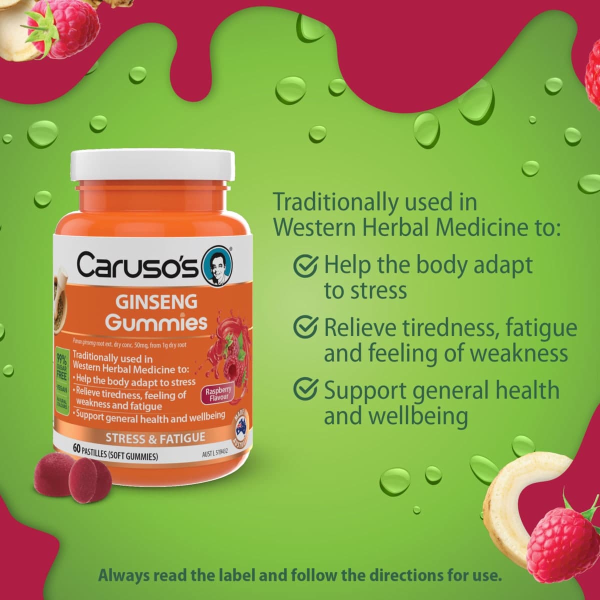 Thumbnail Carusos Ginseng Gummies 60 Pack