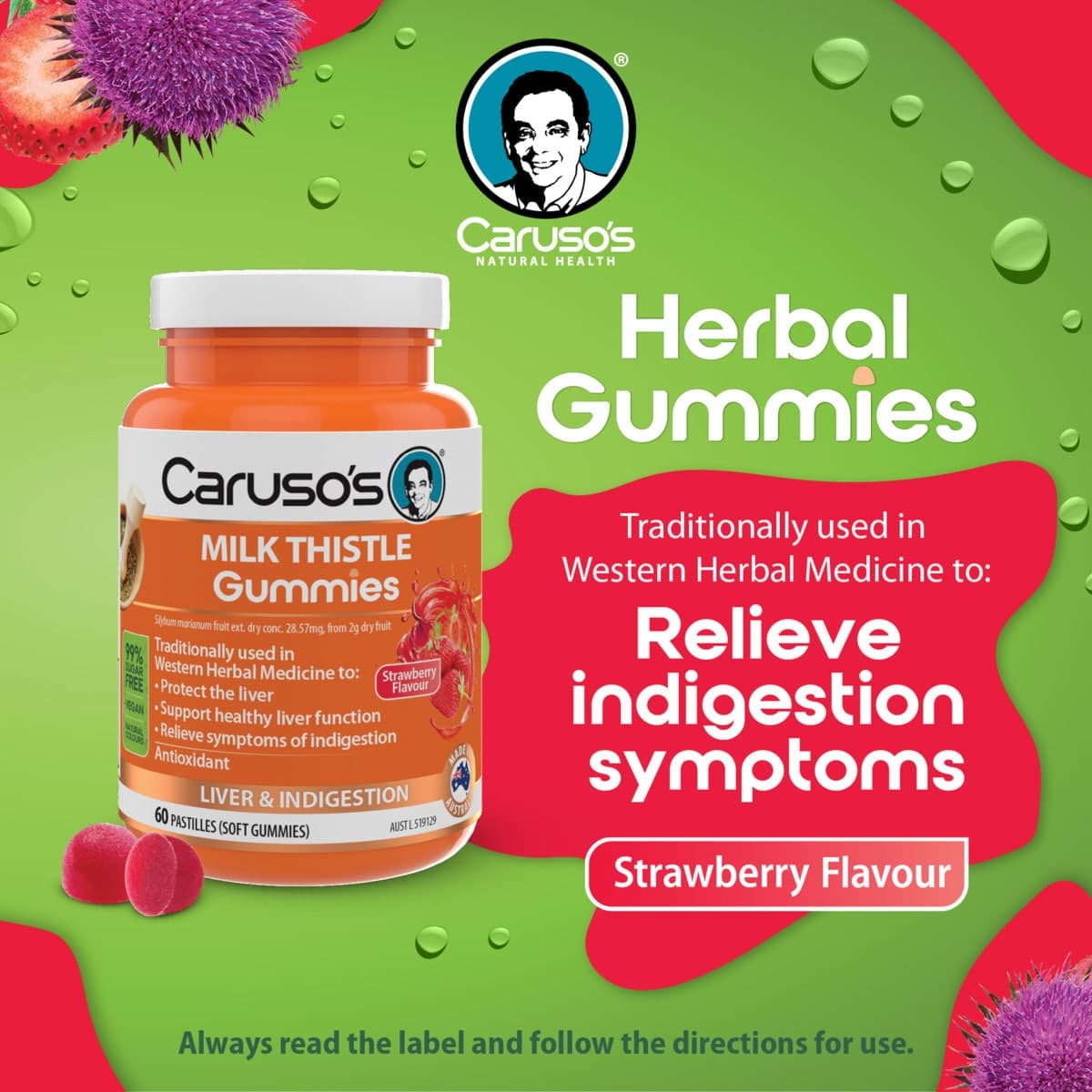 Thumbnail Carusos Milk Thistle Gummies 60 Pack