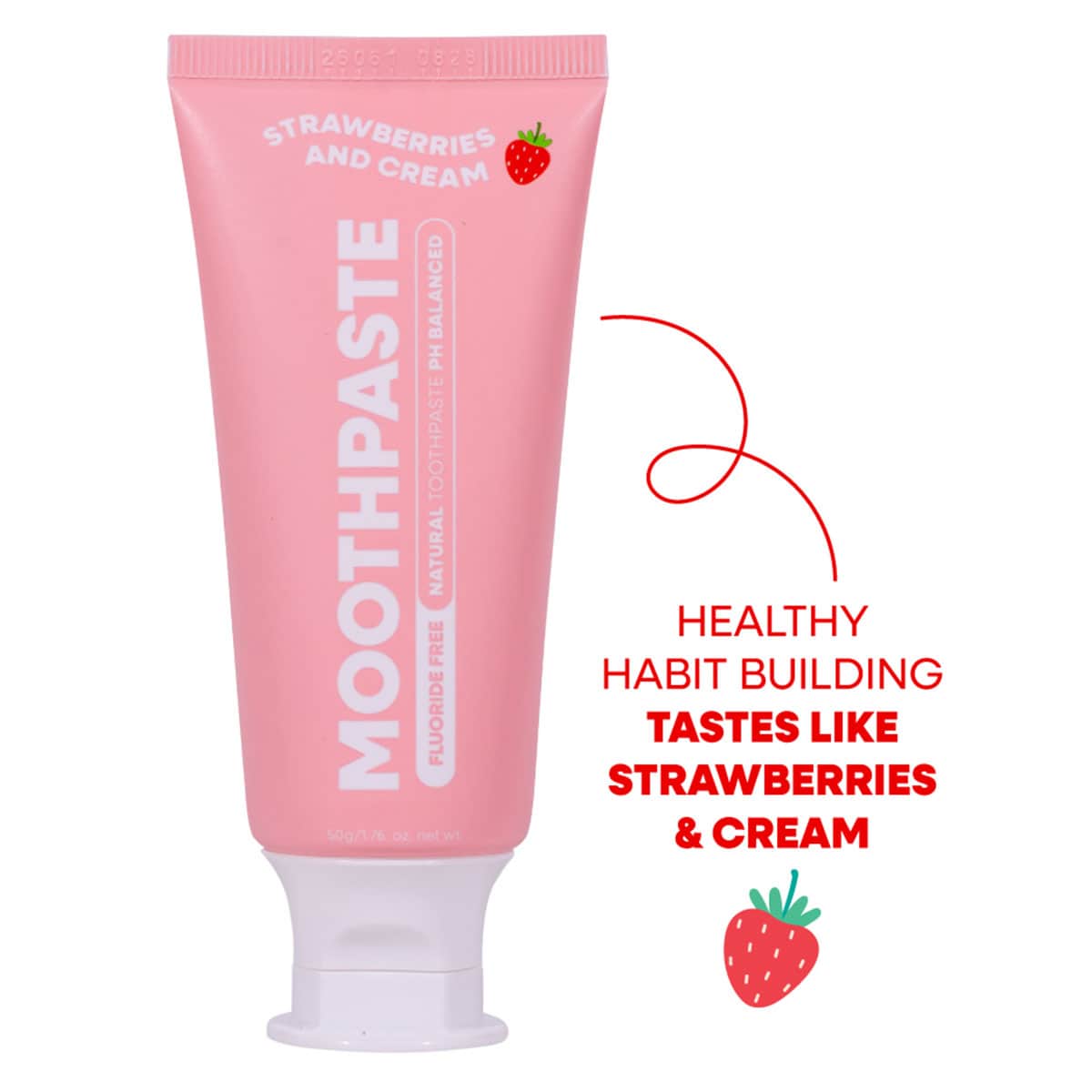 Thumbnail MooGoo Kids Fluoride Free Natural Toothpaste Strawberries & Cream 50g