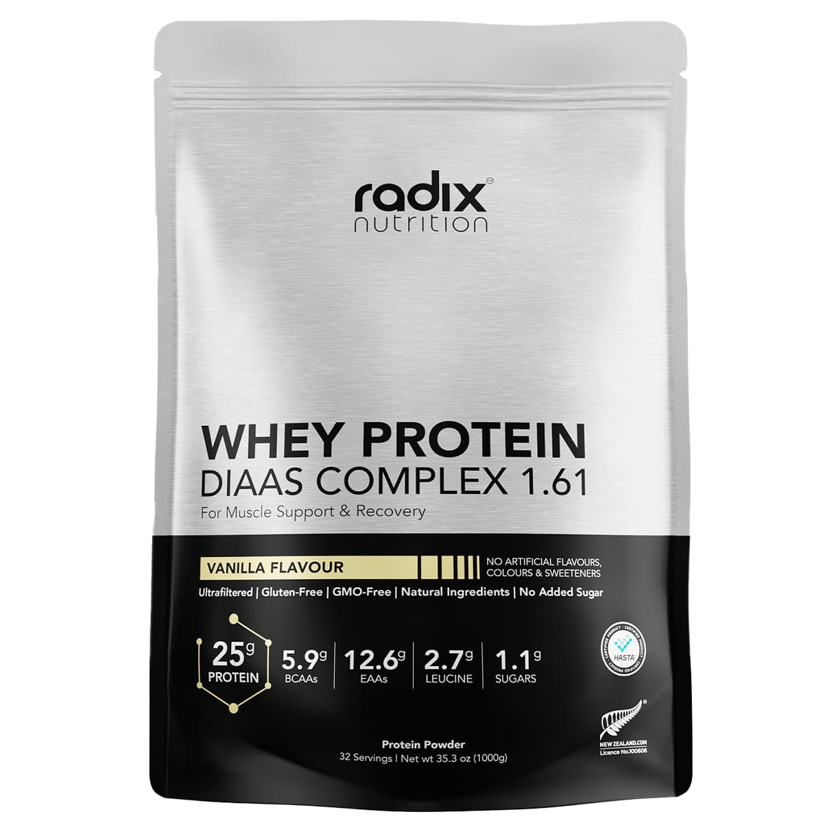 Radix Nutrition Whey Protein Powder Vanilla 1kg