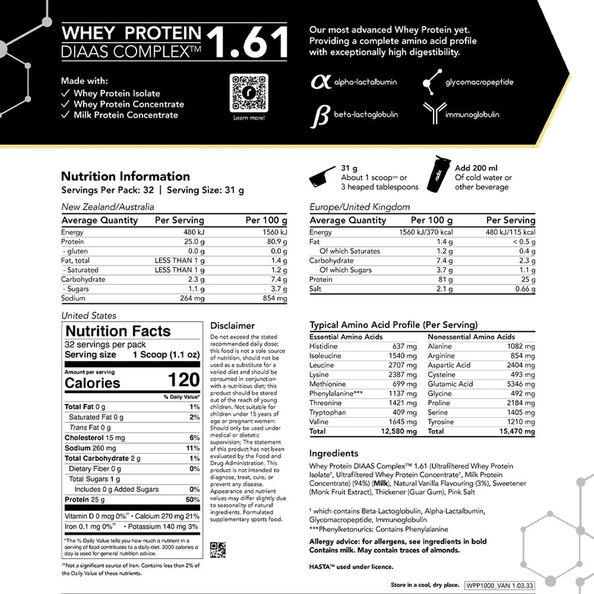 Thumbnail Radix Nutrition Whey Protein Powder Vanilla 1kg