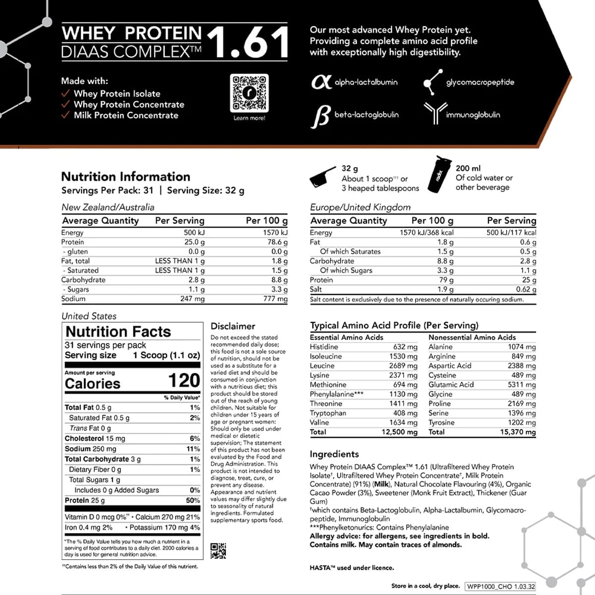Thumbnail Radix Nutrition Whey Protein Powder Chocolate 1kg