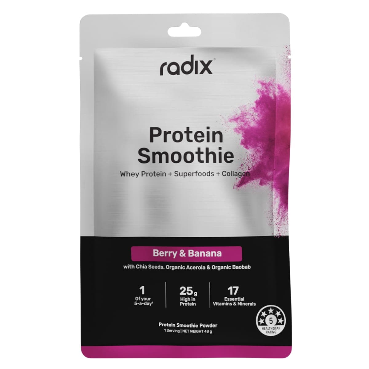 Radix Nutrition Whey Protein Smoothie Berry & Banana 48g