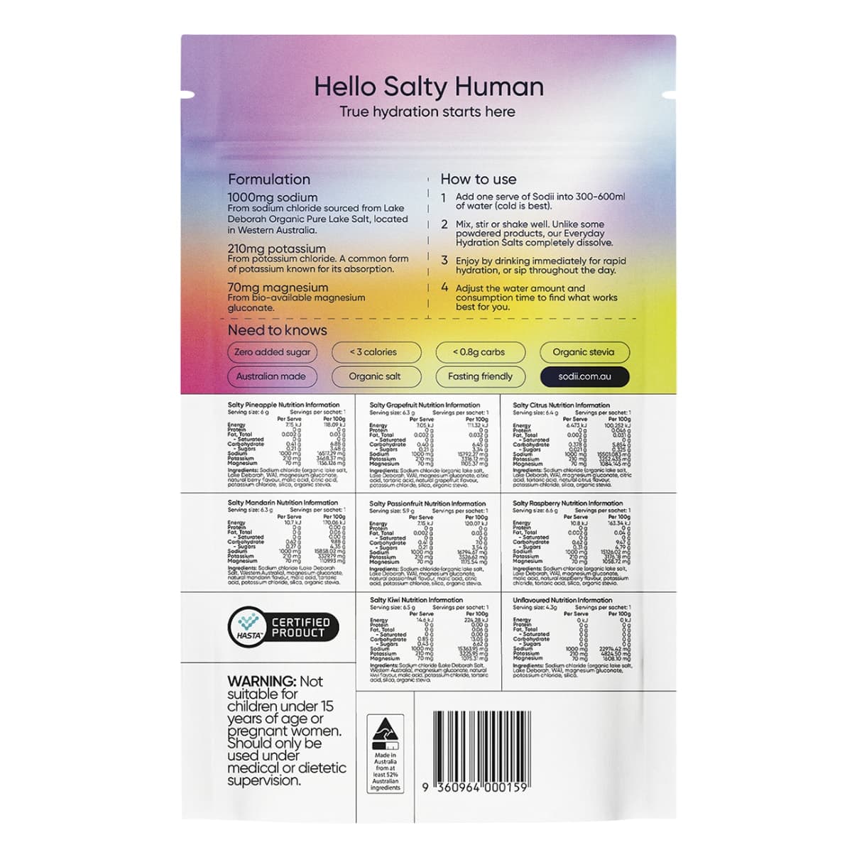 Thumbnail Sodii Everyday Hydration Salts Mixed Flavour 8 Pack